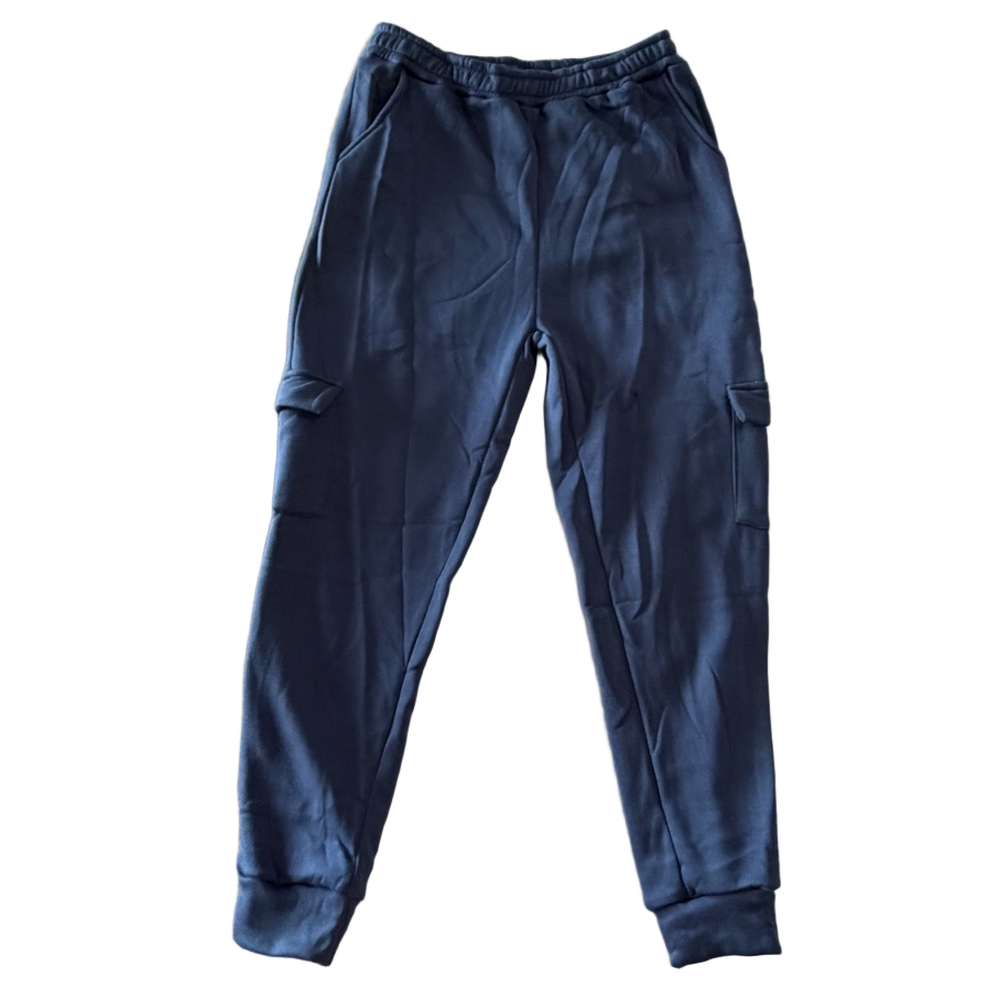 Women's Pull On Elastic Tie Waist Navy Blue Jogger with Pockets Size Large #2605
